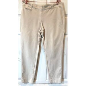 White House Black Market Slim Ankle‎ Pants Women's Size 12R Beige Stretch Career